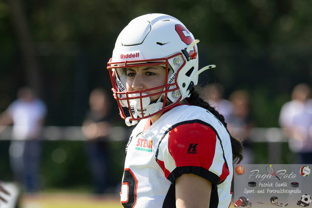 GFLW 1: German Football League Women 1: Rodgau Pioneers Ladies - Stuttgart Scorpions Sisters, 07.06.2026 | Lamis Nada Guerrouchi (Stuttgart Scorpions Sisters #2), Freisteller, Portrait / Porträt, Rodgau Pioneers Ladies - Stuttgart Scorpions Sisters, Rodgau, Maingau-Energie-Stadion "Am Weichsee", 7.6.2026 - Realisiert mit Pictrs.com