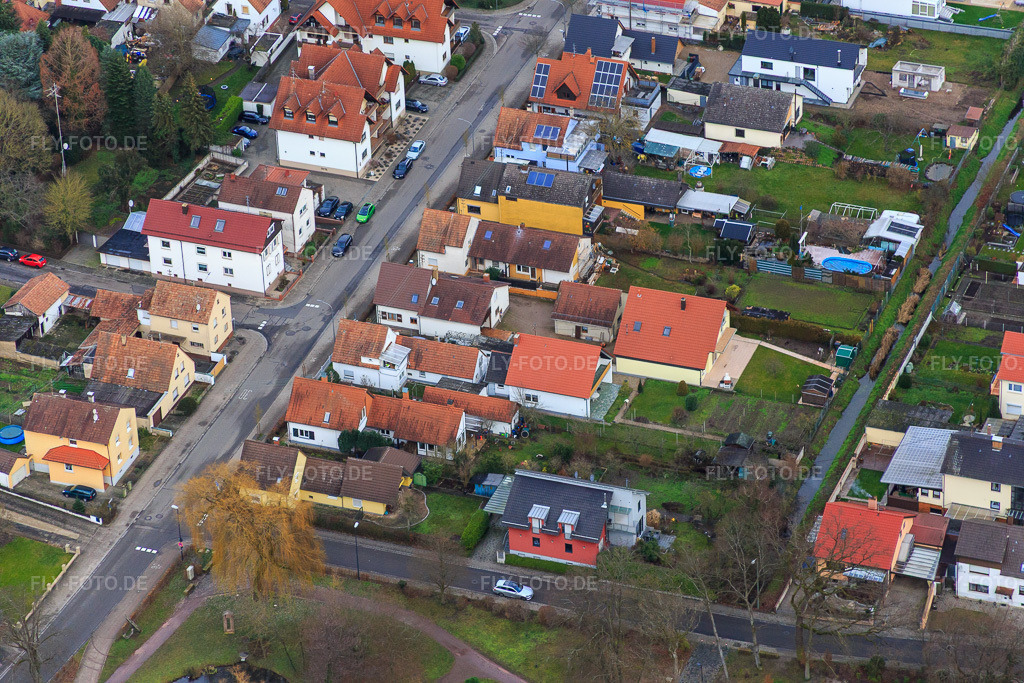 Luftbild: Jahnstr in Kandel im Bundesland Rheinland-Pfalz in Deutschland. Foto: IMG_085918.jpg vom 08.01.2016 durch Werner Riehm/FLY-FOTO.de