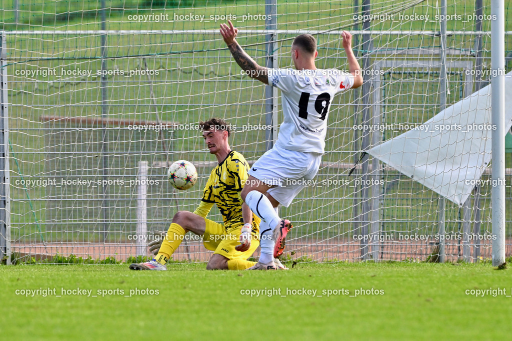 SC Landskron vs. Rapid Lienz | #19 Gal Zinic Rapid Lienz, #22 Alexander Jürgen Pöschl SC Landskron, SC Landskron vs. Rapid Lienz, SC Landskron vs. Rapid Lienz am 22.09.2024 in Villach (Sportanlage Landskron), Austria, (Photo by Bernd Stefan)