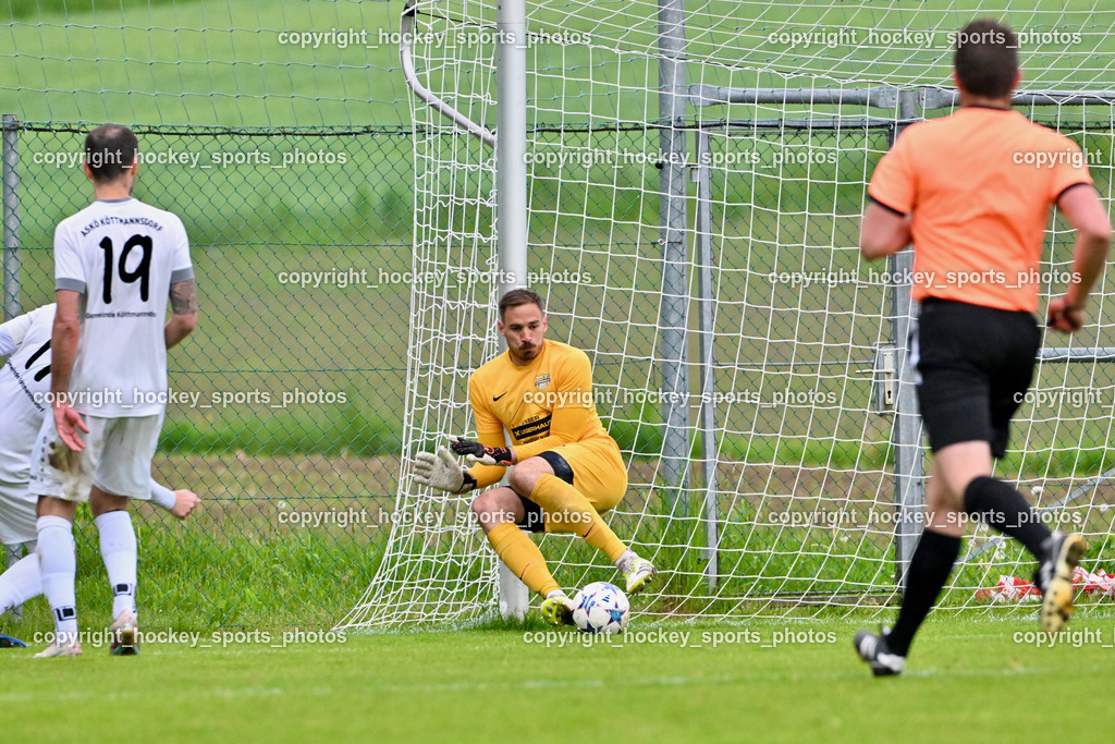 ASKÖ Köttmannsdorf vs. SV Dellach Gail | #19 Christopher Sallinger ASKÖ Köttmannsdorf, #1 Werner Ambrosch ASKÖ Köttmannsdorf, ASKÖ Köttmannsdorf vs. SV Dellach Gail, ASKÖ Köttmannsdorf vs. SV Dellach Gail am 15.05.2024 in Köttmannsdorf (Sportplatz Köttmannsdorf), Austria, (Photo by Bernd Stefan)