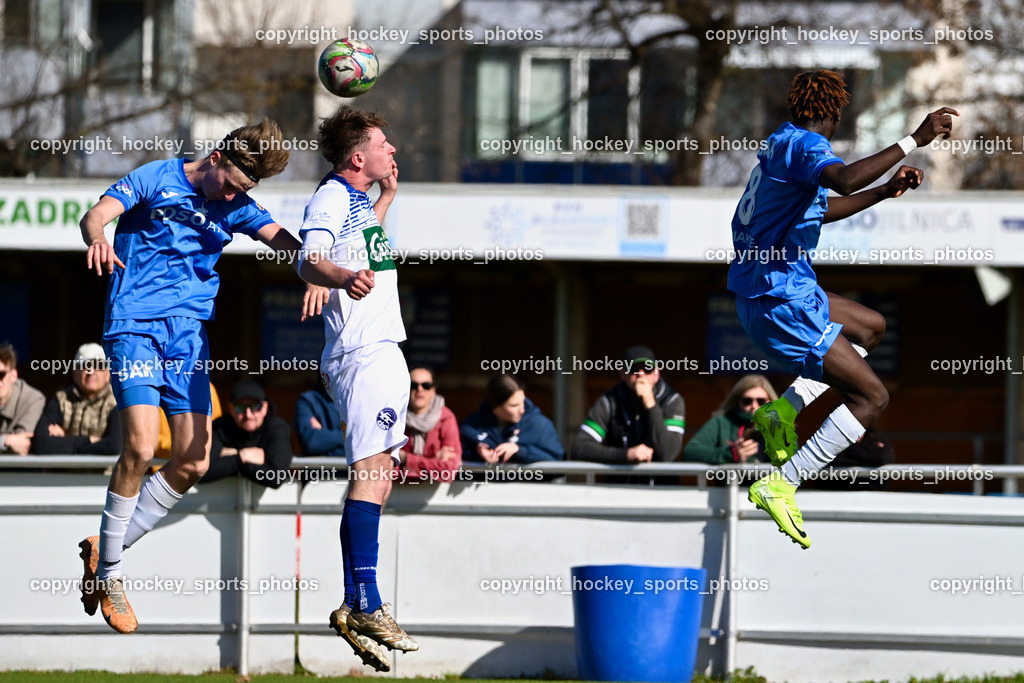 SAK vs. Dellach Gail | #5 Jakob Geister SAK, #18 Marco Lesiak Dellach Gail, #8 Issa Diakite SAK, SAK vs. Dellach Gail, SAK vs. Dellach Gail am 22.03.2025 in Klagenfurt (Sportpark Welzenegg), Austria, (Photo by Bernd Stefan)