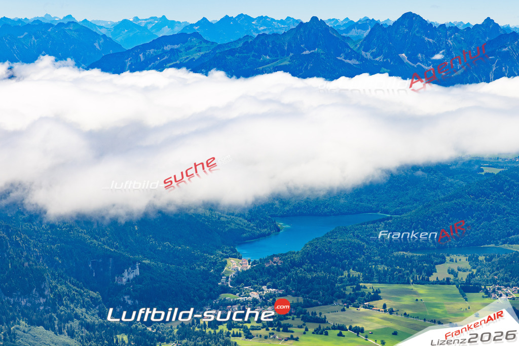 Die Luftaufnahme Alpsee - Schwangau wurde 2022 vom Flugzeug aus (keine Drohne) erstellt. Hohe Auflösung -für große Poster und Wandbilder geeignet - Garantiert!