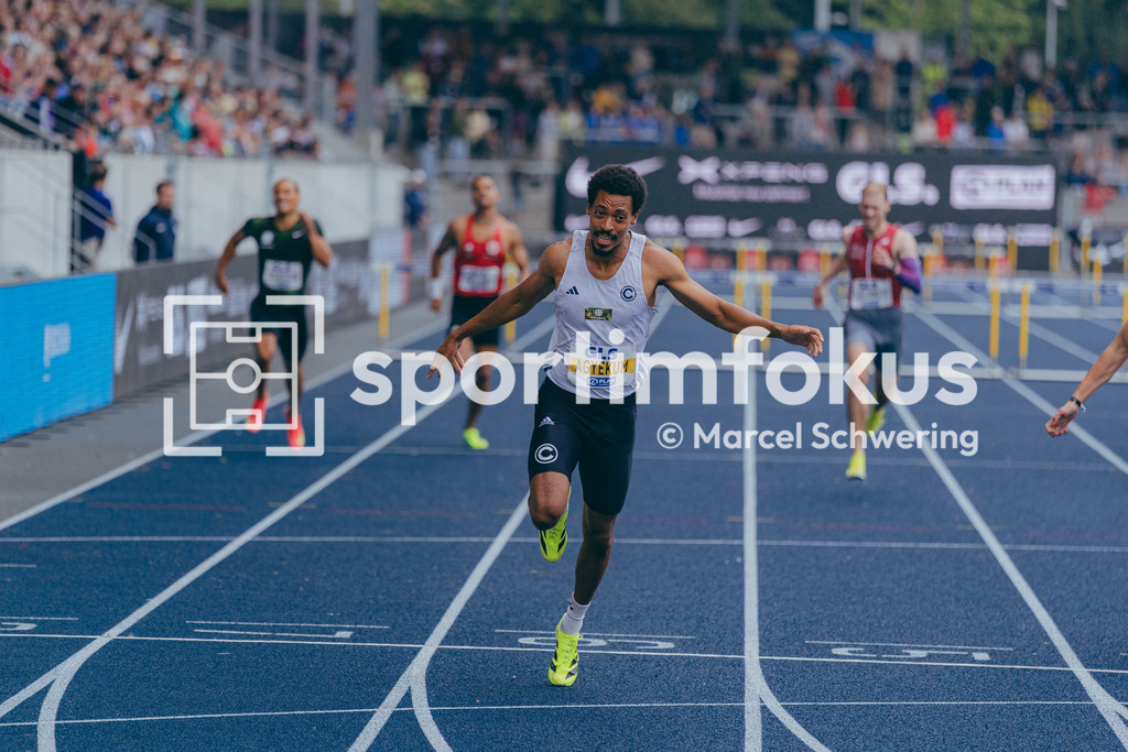 Deutsche Meisterschaften der Frauen und Männer 2026 | Emil Agyekum, SCC Berlin, 400 Meter Hürden, Finale, Deutsche Meisterschaften der Frauen und Männer 2026, Lohrheidestadion Bochum-Wattenscheid, 26.07.2026 - Realisiert mit Pictrs.com