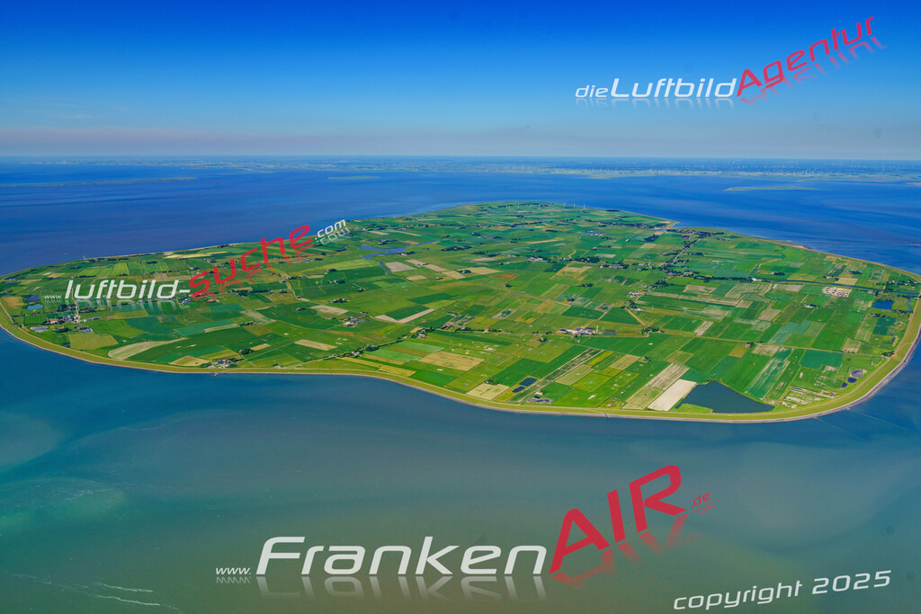 aktuelles Luftbild von  Pellworm - Luftaufnahme wurde 2018 von https://frankenair.de mittels Flugzeug (keine Drohne) erstellt.