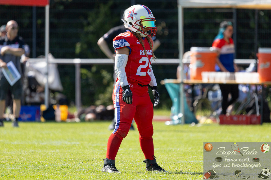 GFLW 1: German Football League Women 1: Rodgau Pioneers Ladies - Stuttgart Scorpions Sisters, 07.06.2026 | Alena Lins (Rodgau Pioneers Ladies #29), Freisteller, Portrait / Porträt, Rodgau Pioneers Ladies - Stuttgart Scorpions Sisters, Rodgau, Maingau-Energie-Stadion "Am Weichsee", 7.6.2026 - Realisiert mit Pictrs.com