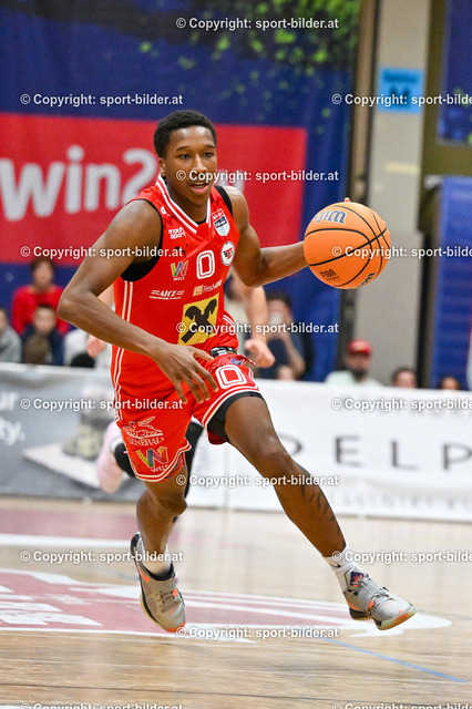 AUT, BSL, Flyers Wels vs Basket Swans Gmunden | 02.11.2024, Raiffeisen Arena Wels, AUT, BSL, Flyers Wels vs Basket Swans Gmunden, im Bild Marcus Azor of Raiffeisen Flyers Wels// BSL, Basketball Super League Match between Flyers Wels and Gmunden Swans, Austria on 2024/11/02
