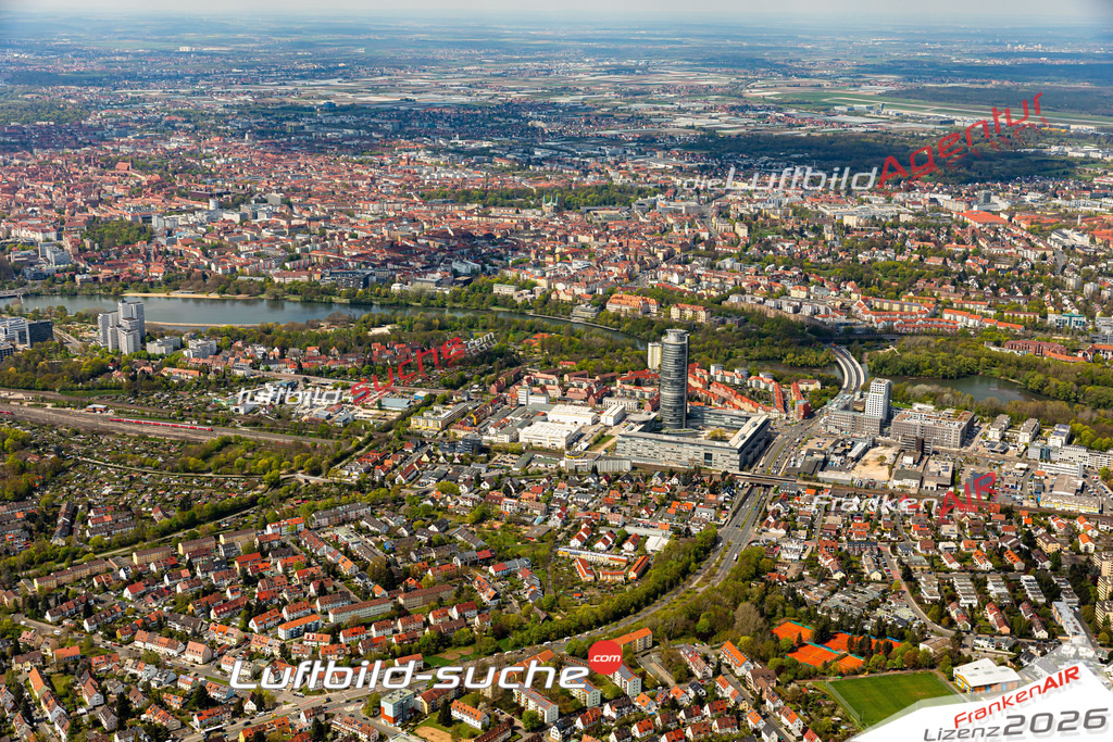Das Luftbild zeigt Mögeldorf Nürnberg - Die Luftaufnahme wurde 2023 vom UL-Flugzeug aus erstellt ( keine Drohne ) - Hochauflösende Luftaufnahme - Für grossformatige Ausdrucke geeignet. Die Geschenkidee !Mit Lizenz und Bildrechte bestellbar