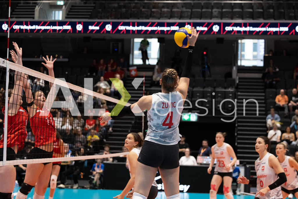 Georgia v Switzerland - CEV European League Women | KRIENS, SWITZERLAND - JUNE 12: LEANA ZUVIC of Switzerland during the CEV European League match between Georgia and Switzerland at Pilatus Arena on June 12, 2026 in Kriens, Switzerland. - Realisiert mit Pictrs.com