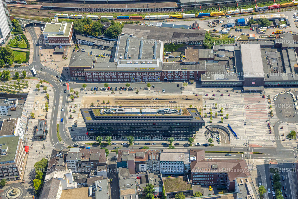 Duisburg250703599Mitte | Luftbild, Hauptbahnhof Hbf, Portsmouthplatz Bahnhofsvorplatz, Dellviertel, Duisburg, Ruhrgebiet, Nordrhein-Westfalen, Deutschland