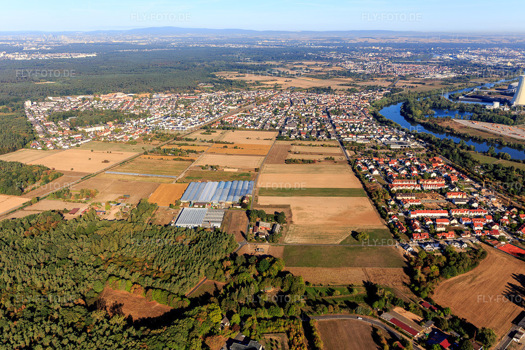 Luftbild: Ortsansicht im Ortsteil Hainstadt in Hainburg im Bundesland Hessen in Deutschland. Foto: IMG_111019.jpg vom 08.09.2018 durch Werner Riehm/FLY-FOTO.de