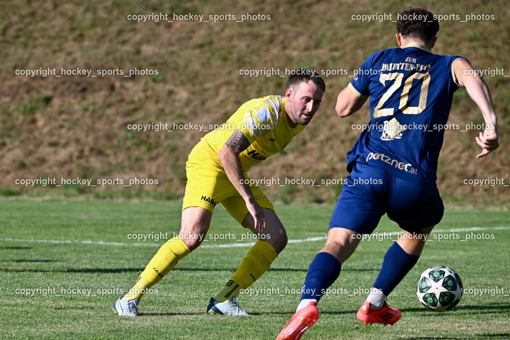 SV Malta vs. ATUS Velden | #7 Sandro Reinhold Seebacher SV Malta, #20 Alessandro Kiko ATUS Velden, SV Malta vs. ATUS Velden, SV Malta vs. ATUS Velden am 19.08.2025 in Malta (Sportplatz Malta), Austria, (Photo by Bernd Stefan)