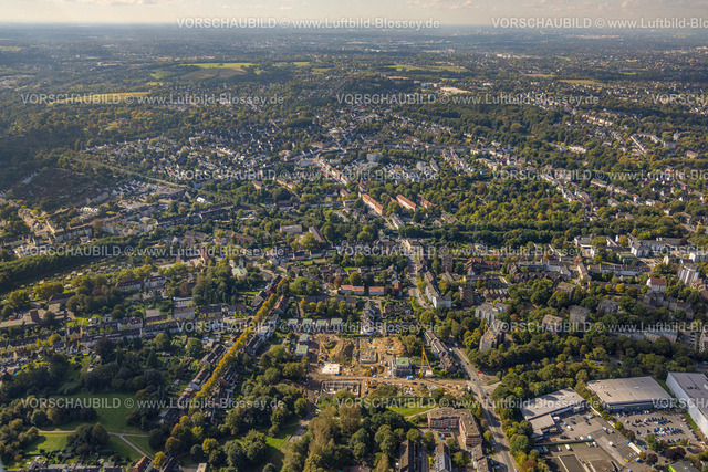 Essen241001234 | Luftbild, Ortsansicht Bochold und Baustelle an der ehemaligen Gärtnerei Bocholder Straße mit Neubau  Mehrfamilienhäuser und Eigenheime An der Gärtnerei, Bochold, Essen, Ruhrgebiet, Nordrhein-Westfalen, Deutschland