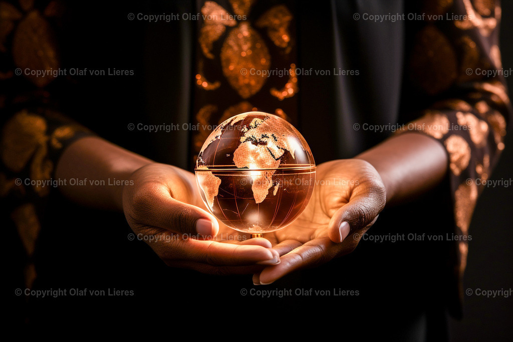 Erdkugel in Gold | goldener Planet