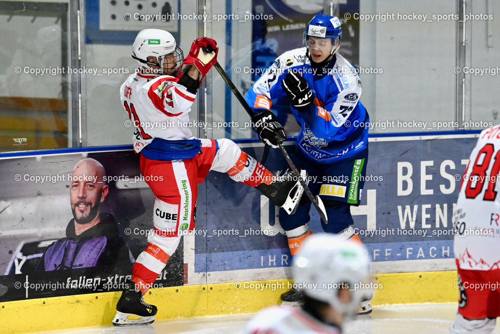 ESC Steindorf vs. ESV Ferlach  | #11 Toff Nico ESV Ferlach, #72 Hobitsch Samuel ESC Steindorf, ESC Steindorf vs. ESV Ferlach , ESC Steindorf vs. ESV Ferlach  am 15.02.2026 in Steindorf (Ossiachersee Halle), Austria, (Photo by Bernd Stefan)