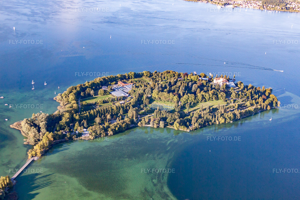 Luftbild: See- Insel Mainau im Bodensee im Ortsteil Egg in Konstanz im Bundesland Baden-Württemberg in Deutschland. Foto: IMG_71684.jpg vom 30.08.2014 durch Werner Riehm/FLY-FOTO.de