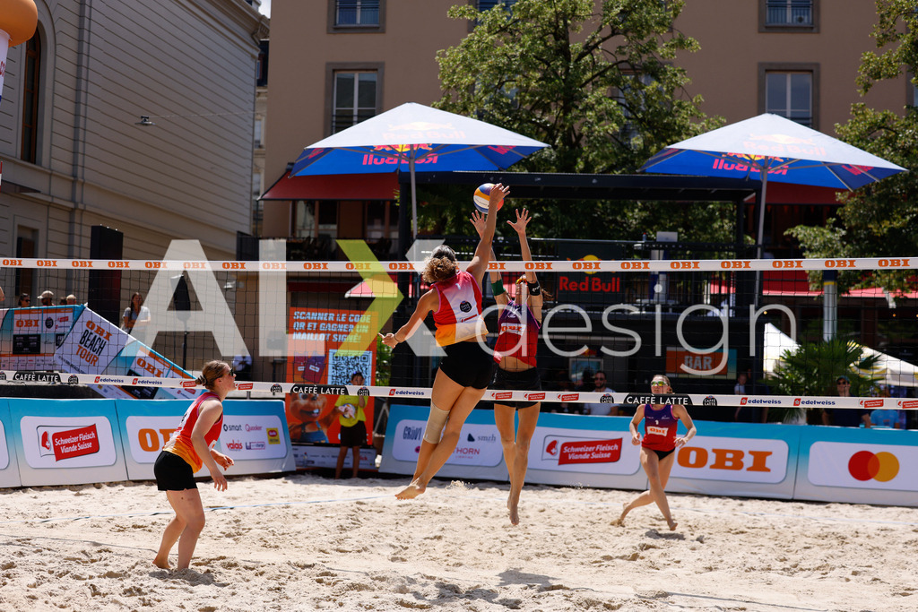 Obi BeachTour 2026 - Basel | BASEL, SWITZERLAND - JULY 17: JASMIN SCHWAB (SUI) during the Obi BeachTour 2026 match between KLUSER / SCHWAB (SUI) and GERSON / SCHALTEGGER (SUI) at Barfüsserplatz on July 17, 2026 in Basel, Switzerland. - Realisiert mit Pictrs.com