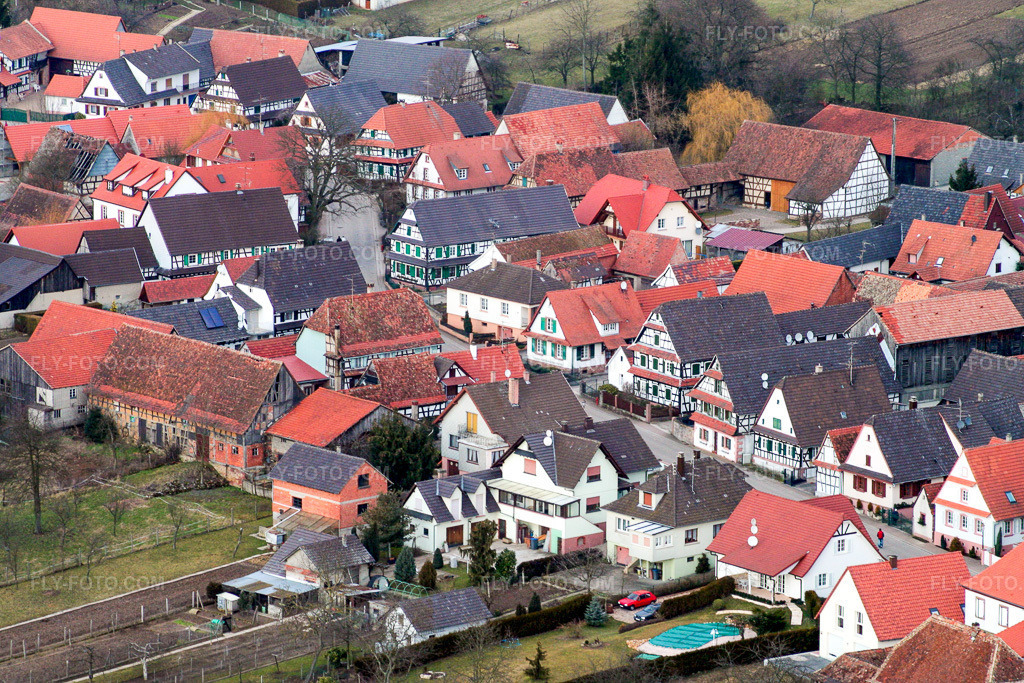 Aerial view: View of the town in Seebach in the state Bas-Rhin, France.Photo: IMG_1201.jpg taken on 03/12/2006 by Werner Riehm/FLY-FOTO.comResolution of the original: 3456 x 2304 px