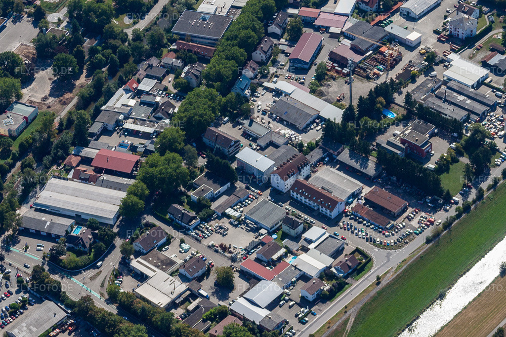 Luftbild: Gewerbegebiet Waltersweierweg in Offenburg im Bundesland Baden-Württemberg in Deutschland. Foto: IMG_20836.jpg vom 31.08.2009 durch Werner Riehm/FLY-FOTO.de
