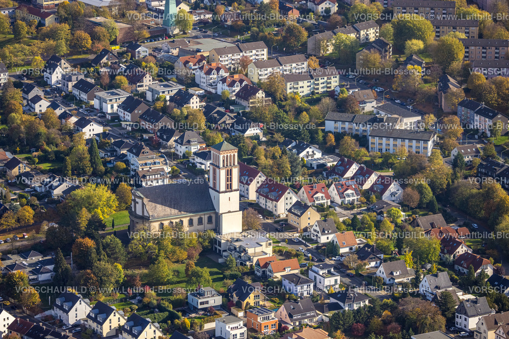 Hagen221016109 | Luftbild, St. Elisabeth Kirche, Hochschulviertel, Hagen, Ruhrgebiet, Nordrhein-Westfalen, Deutschland