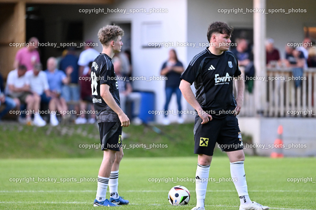 WSG Radenthein vs. URC Thal Assling | #47 Luis Felder URC Thal Assling, #11 Pascal Oliver Kofler URC Thal Assling, WSG Radenthein vs. URC Thal Assling, WSG Radenthein vs. URC Thal Assling am 30.05.2025 in Radenthein (Sportplatz Radenthein), Austria, (Photo by Bernd Stefan)