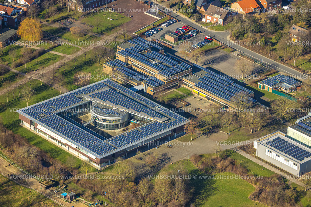 Nordkirchen230206146 | Luftbild, Johann-Conrad-Schlaun-Schule, Gesamtschule, Solarpanel, Nordkirchen, Münsterland, Nordrhein-Westfalen, Deutschland