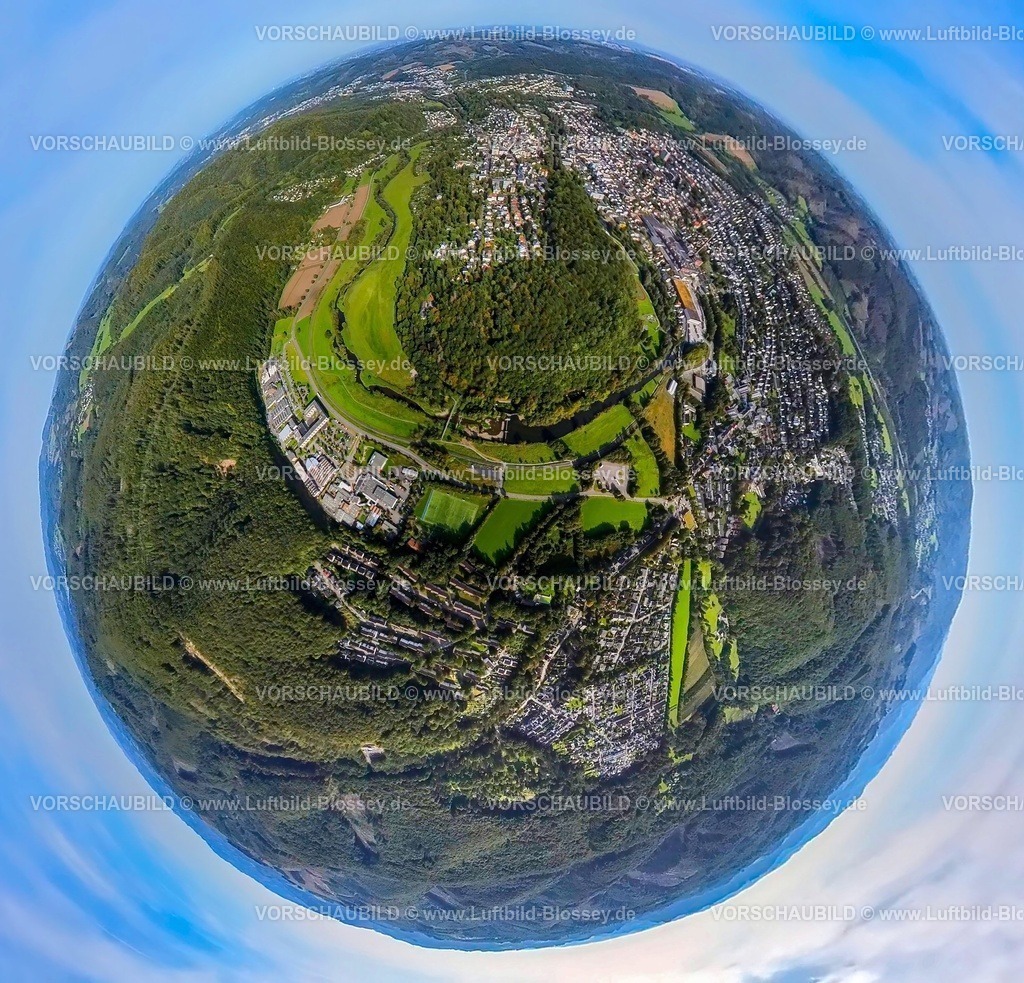 Arnsberg230990213ArnbergRuhrbogen | Luftbild, Fluss Ruhr Ruhrbogen und Waldgebiet Eichholz, Ruhraue, Erdkugel, Fisheye Aufnahme, Fischaugen Aufnahme, 360 Grad Aufnahme, tiny world, , Arnsberg, Sauerland, Nordrhein-Westfalen, Deutschland
