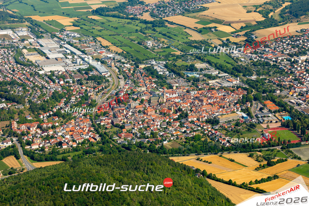 Das Luftbild zeigt :  Tauberbischofsheim - Die Luftaufnahme wurde 2023 vom UL-Flugzeug aus erstellt ( keine Drohne ) - Hochauflösende Luftaufnahme - Für grossformatige Ausdrucke geeignet. Die Geschenkidee !Mit Lizenz und Bildrechte bestellbar