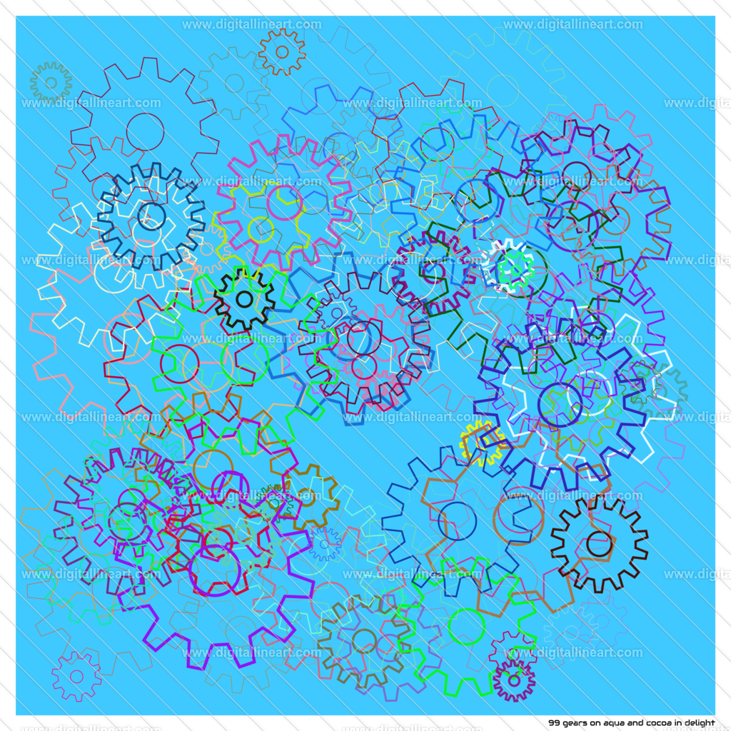 99-gears-aqua-and-cocoa-in-delight | digitallineart - Realisiert mit Pictrs.com