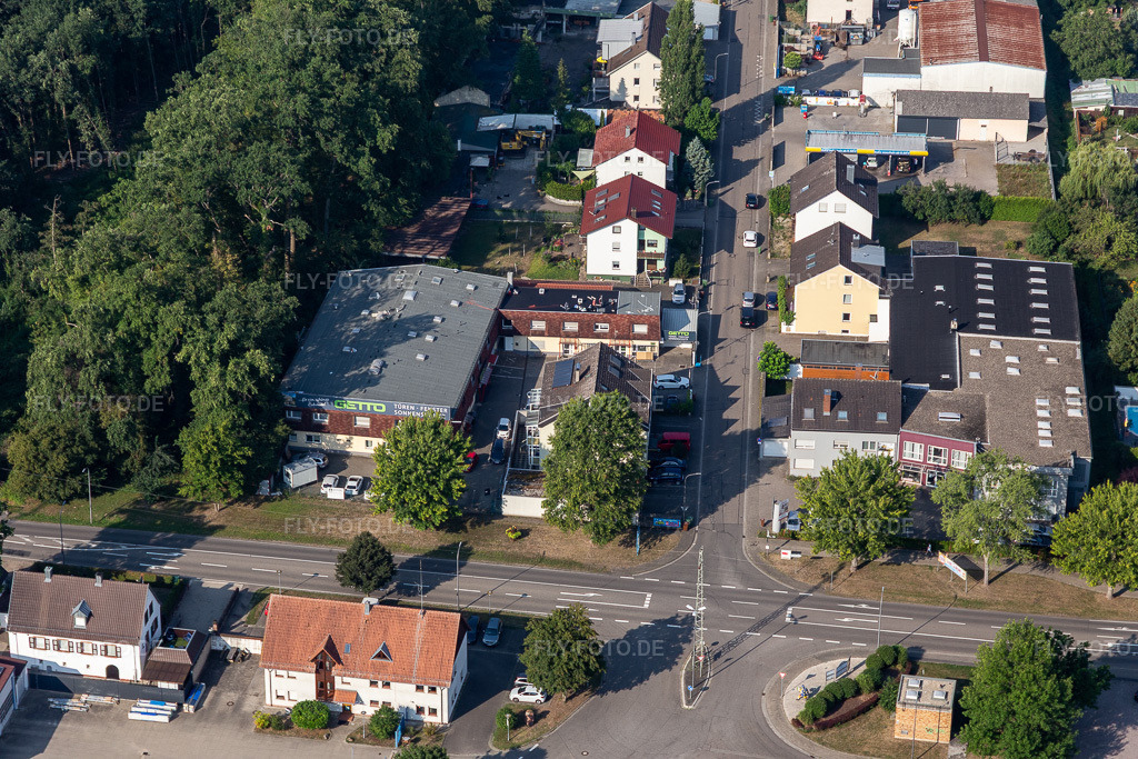 Luftbild: Getto Türen/Fenster Sonnenschutz in Kandel im Bundesland Rheinland-Pfalz in Deutschland. Foto: IMG_122232.jpg vom 11.08.2020 durch Werner Riehm/FLY-FOTO.de