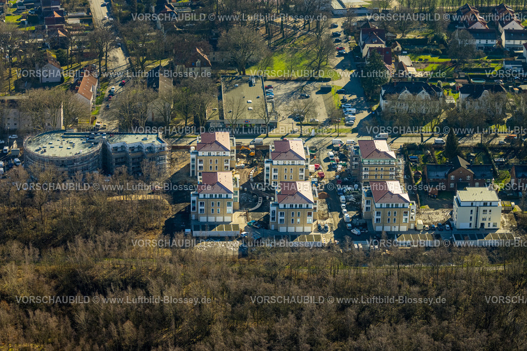 Luenen230203838 | Luftbild, Baustelle mit Neubau Wohnsiedlung Johanna-Scharsewinkel-Straße Ecke Preussenstraße, Horstmar, Lünen, Ruhrgebiet, Nordrhein-Westfalen, Deutschland