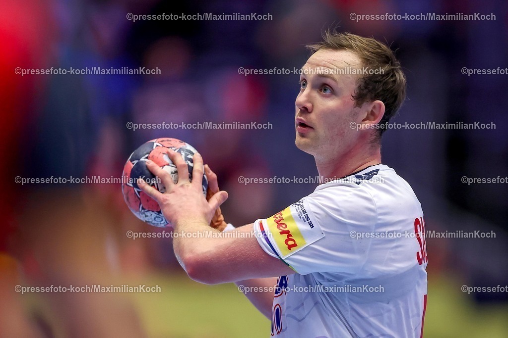 EHF22012602123 | 22.01.2026, Handball, Men's EHF EURO 2026, Spanien - Norwegen, Jyske Bank Boxen in Herning, Dänemark, Main Round:  Sander Sagosen (Norway #05)