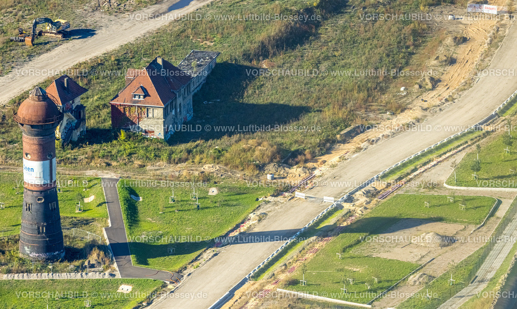 Duisburg221000323 | Luftbild, Wasserturm Nord am ehemaligen Rangierbahnhof Wedau, Wedau, Duisburg, Ruhrgebiet, Nordrhein-Westfalen, Deutschland