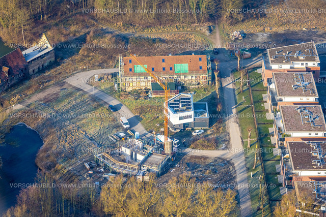 Hamm250200932Heessen | Luftbild, Baustelle an der Schloßstraße, Baugebiet Schlossmühle, Stadtbezirk Heessen, Hamm, Ruhrgebiet, Nordrhein-Westfalen, Deutschland