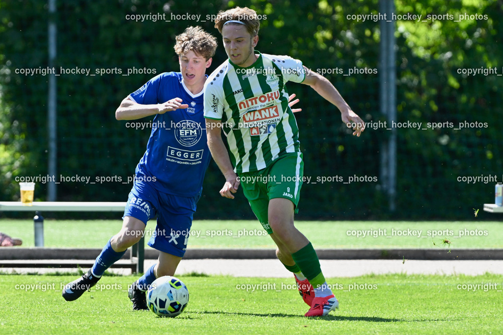 SV Donau vs. Union Matrei | #17 Oliver Bstieler Union Matrei, #9 Leo Petzner SV Donau,  SV Donau vs. Union Matrei, SV Donau vs. Union Matrei am 03.05.2026 in Klagenfurt (Sportplatz Donau), Austria, (Photo by Bernd Stefan)