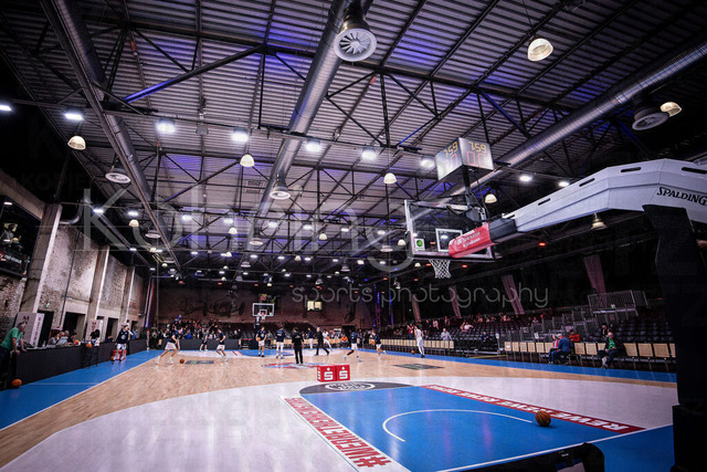 Barmer 2. Basketball Bundesliga ProA: Rheinstars Koeln vs. VfL SparkassenStars Bochum, 08.03.26 | Köln, 08.03.26 - Die Spielfläche vor Spieltag 26 während des Spiels der Barmer 2. Basketball Bundesliga ProA: Rheinstars Koeln vs. VfL SparkassenStars Bochum in der Motor World in Köln.