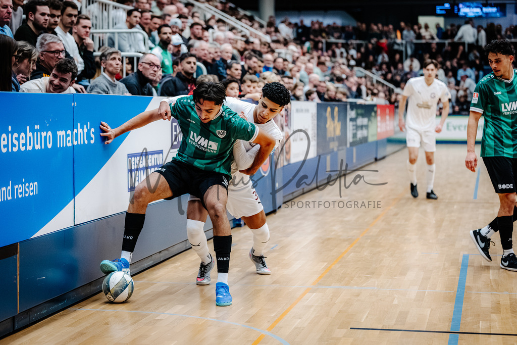 47. Stadtmeisterschaften im Hallenfußball 2025, Endrunde | Stadtmeisterschaften im Hallenfußball 2025, Endrunde, Sporthalle Berg Fidel in Münster. Foto: sportfotografie.ms | Markus Paletta - Realisiert mit Pictrs.com