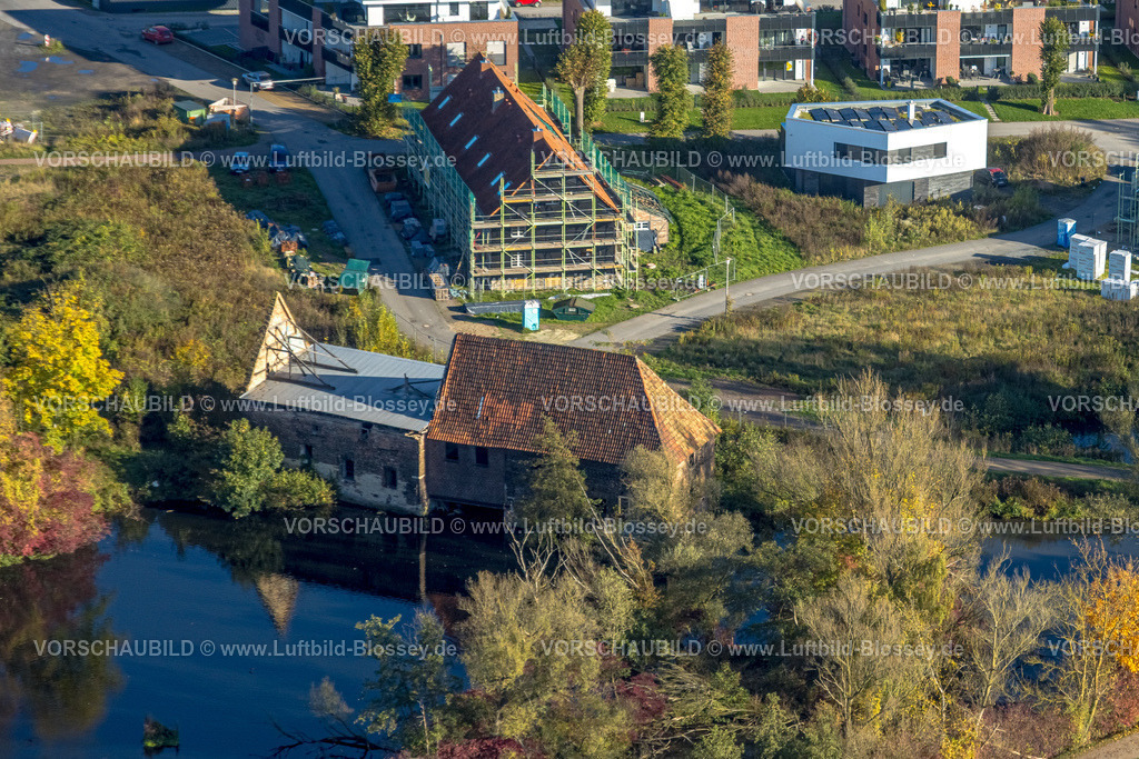 Hamm251001004 | Luftbild, Baugebiet Schlossmühle, Wohnhäuser Neubau an der Schlossstraße, Stadtbezirk Heessen, Hamm, Ruhrgebiet, Nordrhein-Westfalen, Deutschland
