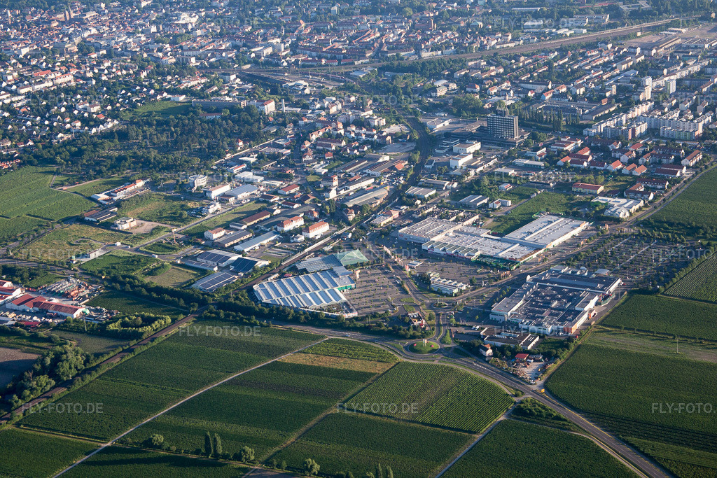 Luftbild: Globus Dehner in Neustadt an der Weinstraße im Bundesland Rheinland-Pfalz in Deutschland. Foto: IMG_091638.jpg vom 10.07.2016 durch Werner Riehm/FLY-FOTO.de