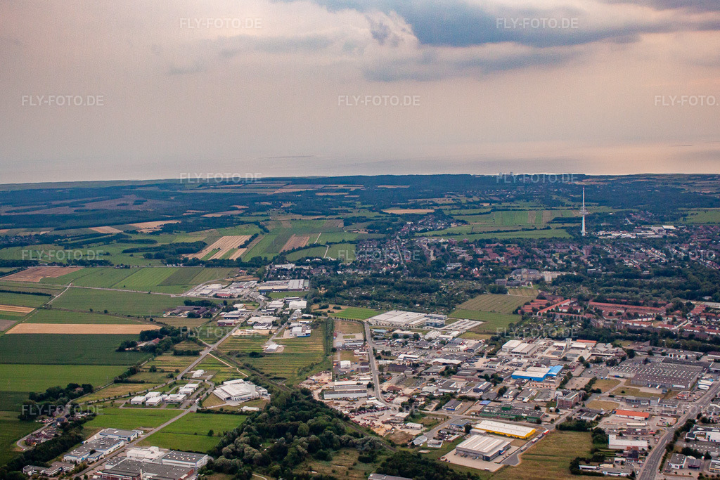 Luftbild: Industriegebiet Alte Industriestr in Cuxhaven im Bundesland Niedersachsen in Deutschland. Foto: IMG_70545.jpg vom 06.08.2014 durch Werner Riehm/FLY-FOTO.de