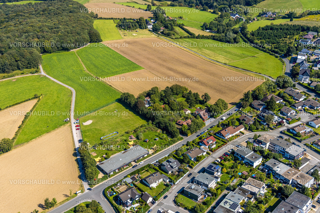 Ennepetal240814957 | Luftbild, Waldorf Kindergarten Vilvoorder Straße, Pumptrack Ennepetal, Wiesen und Felder, Voerde, Ennepetal, Ruhrgebiet, Nordrhein-Westfalen, Deutschland
