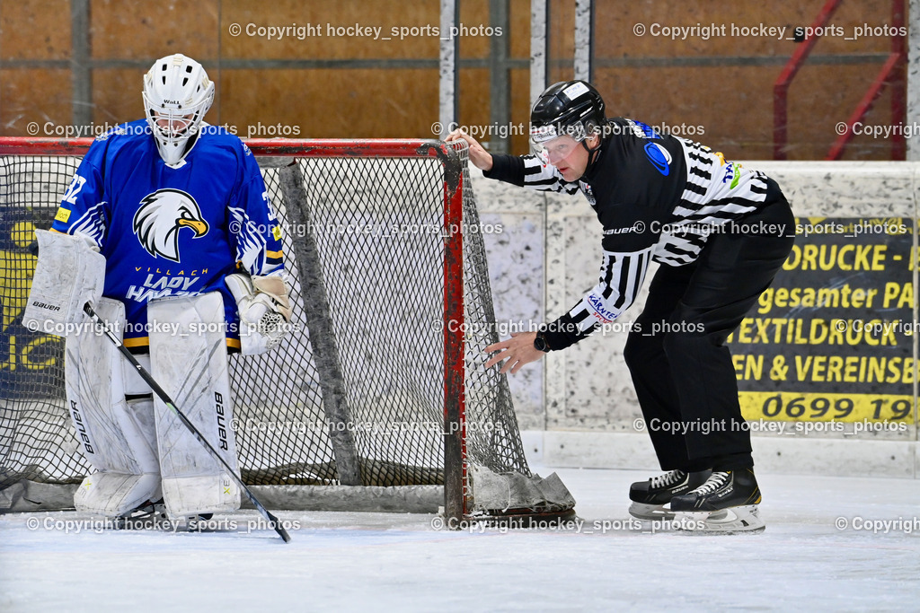 Wildcats Paternion vs. Lady Hawks  | #32 Prasser Hannah Sophie LADY HAWKS, Sintschnig Christain Referee, Wildcats Paternion vs. Lady Hawks , Wildcats Paternion vs. Lady Hawks  am 27.01.2025 in Spittal an der Drau (Eissportzentrum Spittal), Austria, (Photo by Bernd Stefan)