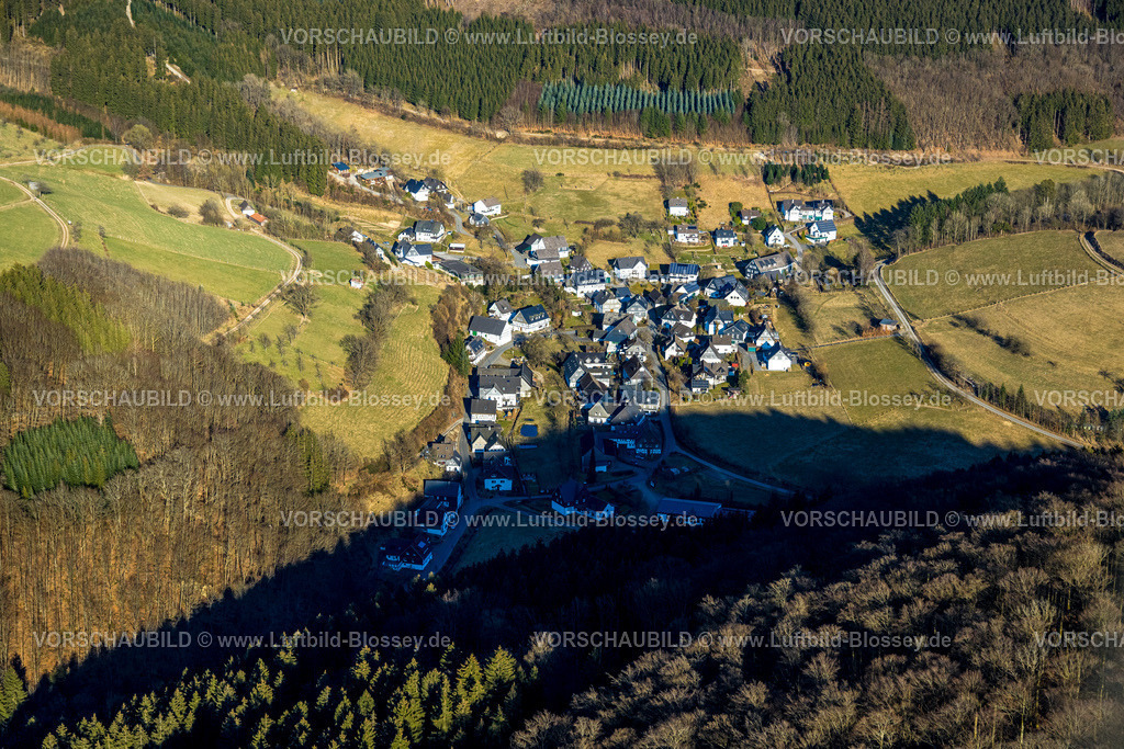 Lennestadt250309659Milchenbach | Luftbild, Wohngebiet Ortsansicht Ortsteil Milchenbach, Lennestadt, Sauerland, Nordrhein-Westfalen, Deutschland