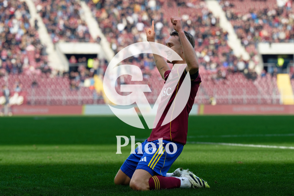 Brack Super League - Servette FC v FC Zurich | Marco Burch (15 Servette FC) celebrates after scoring his team's first goal  during the Brack Super League match between Servette FC and FC Zurich at Stade de Geneve in Geneva, Switzerland
