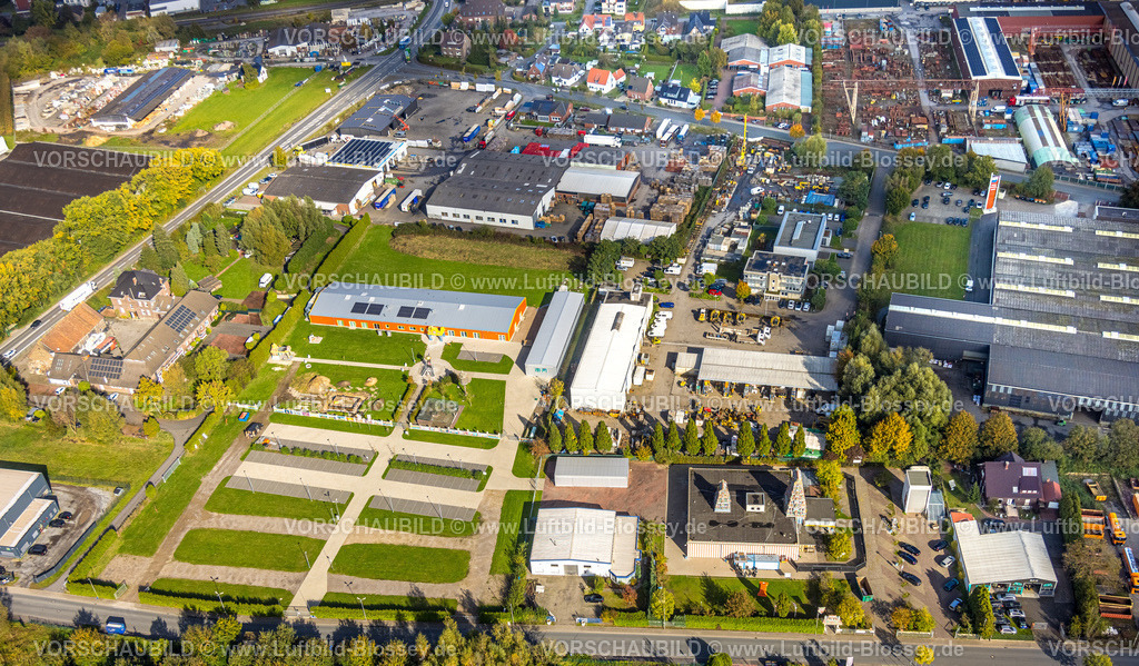 Hamm241008328 | Luftbild, Hinduistische Gemeinde in Deutschland, K.d.ö.R., Baustelle, Siegenbeckstraße, Uentrop, Hamm, Ruhrgebiet, Nordrhein-Westfalen, Deutschland
