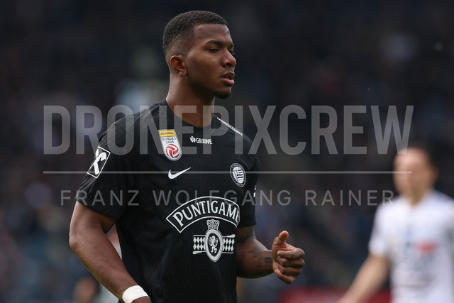 SK Puntigamer Sturm Graz vs TSV Egger Glas Hartberg – Championship Group    | Graz, Austria, 12.Apr.26 - SOCCER - ADMIRAL Bundesliga, SK Puntigamer Sturm Graz vs TSV Egger Glas Hartberg. The image shows Jeyland Mitchell (STU).    