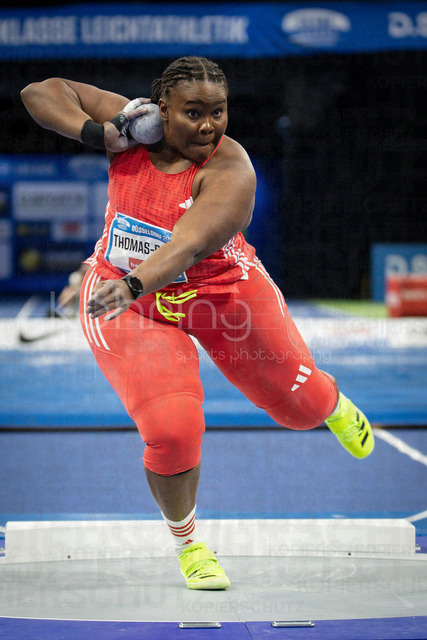 ISTAF Indoor; Duesseldorf, 24.01.2026 | DUESSELDORF, GERMANY - JANUARY 24: Danniel Thomas-Dodd (JAM), shot put, during the ISTAF Indoor Dusseldorf at PSD Bank Dome on January 24, 2026 in Duesseldorf, Germany. 