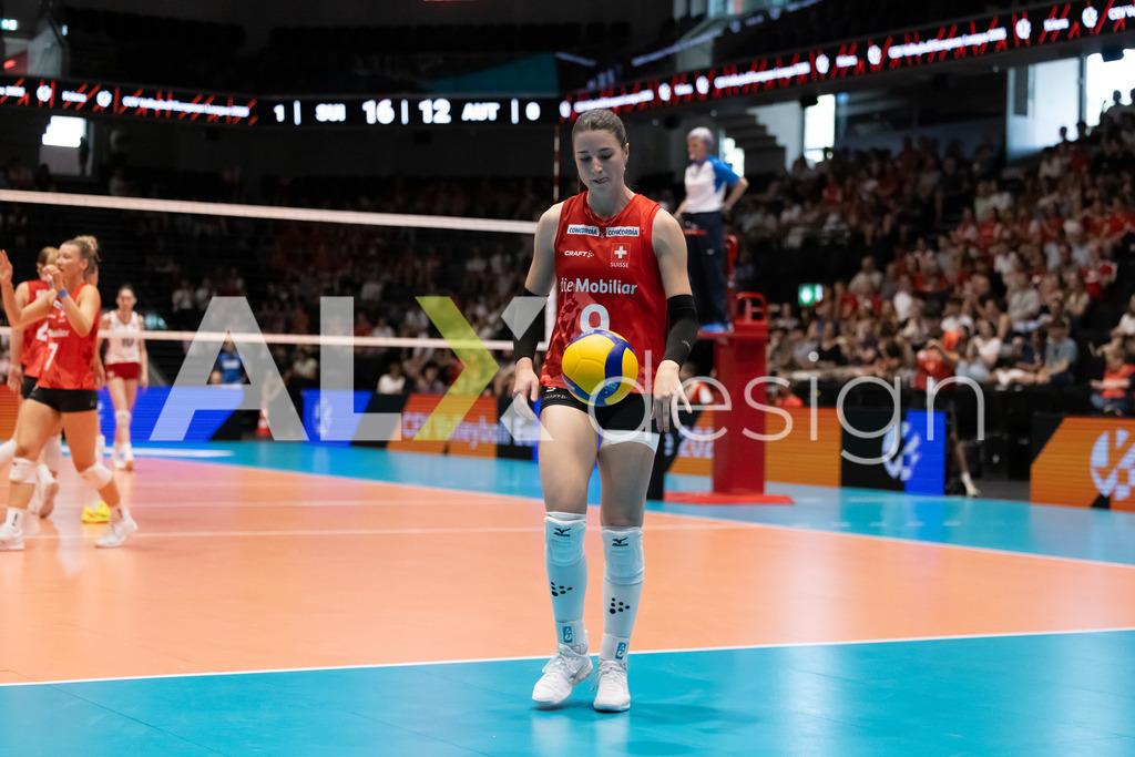 Austria v Switzerland - CEV European League Women | KRIENS, SWITZERLAND - JUNE 14: SARINA WIELAND of Switzerland during the CEV European League match between Austria and Switzerland at Pilatus Arena on June 14, 2026 in Kriens, Switzerland. - Realisiert mit Pictrs.com