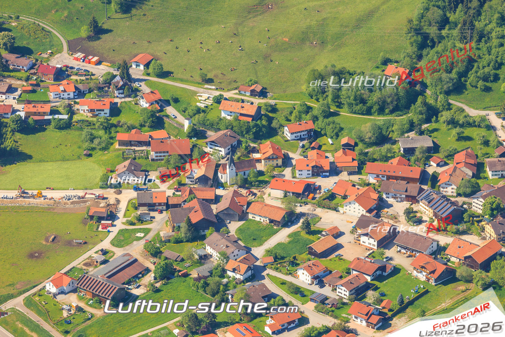 Luftbild von Kappel Pfronten - Luftaufnahme wurde 2015 von https://frankenair.de mittels Flugzeug (keine Drohne) erstellt - die Geschenkidee