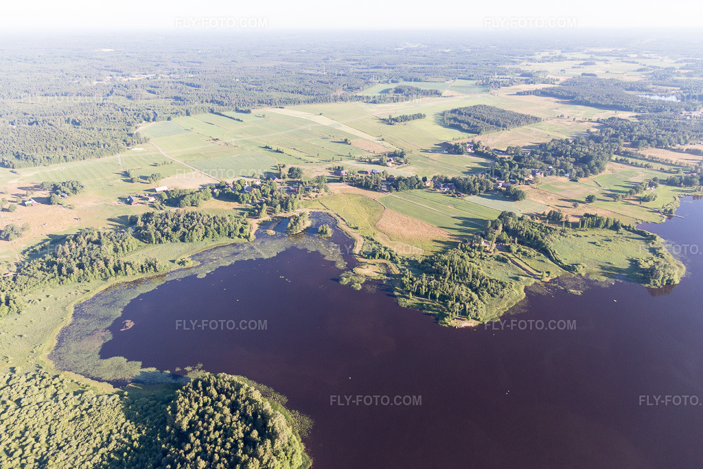 Aerial view: View of the town in Blädingenäs in the state Kronoberg, Sweden.Photo: IMG_108104.jpg taken on 06/28/2018 by Werner Riehm/FLY-FOTO.comResolution of the original: 5472 x 3648 px