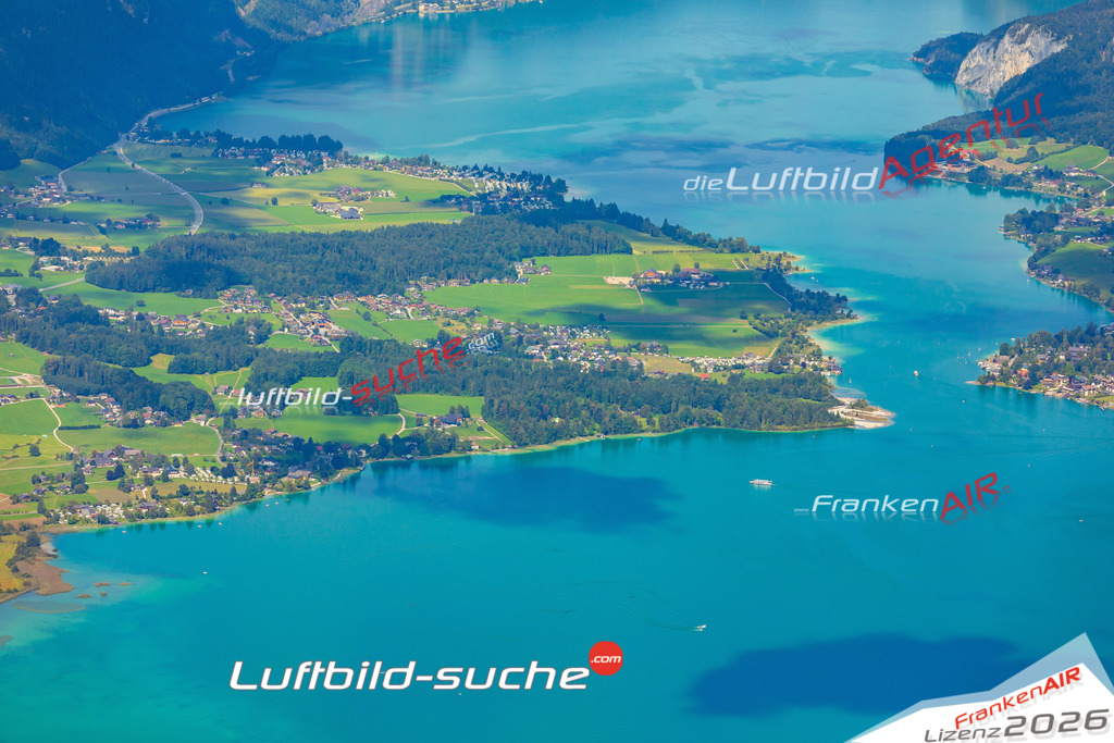 Schrägluftbild  Abersee  Strobl - Das Luftbild wurde 2025 vom UL-Flugzeug heraus erstellt ( keine Drohne ) - Hochauflösende Luftaufnahme -Nicht vergleichbar mit Google Maps oder Satelittenbilder- Die Geschenkidee !Mit Lizenz und Bildrechte bestellbar